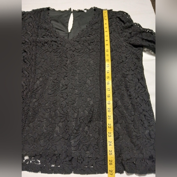 Royal + Reese Elegant Black Lace Women's Top - Picture 8 of 10